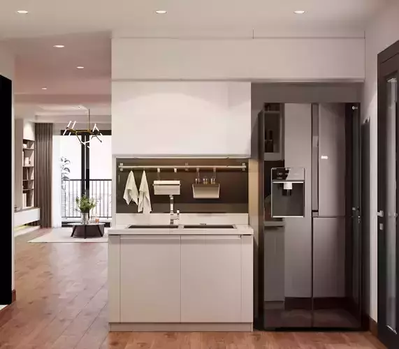 Livingroom and kitchen