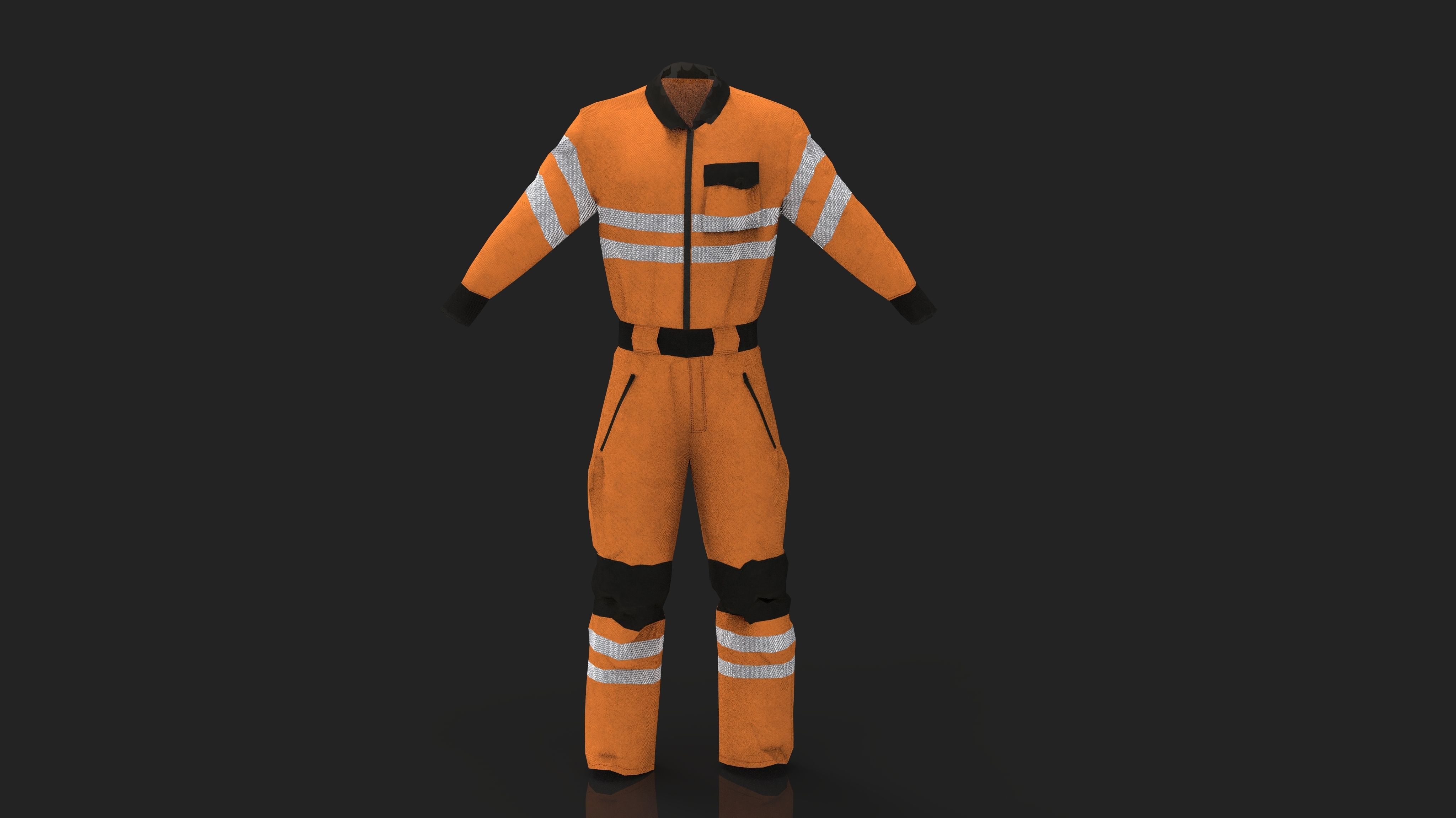 Safety Workwear Low-poly 3D model_9