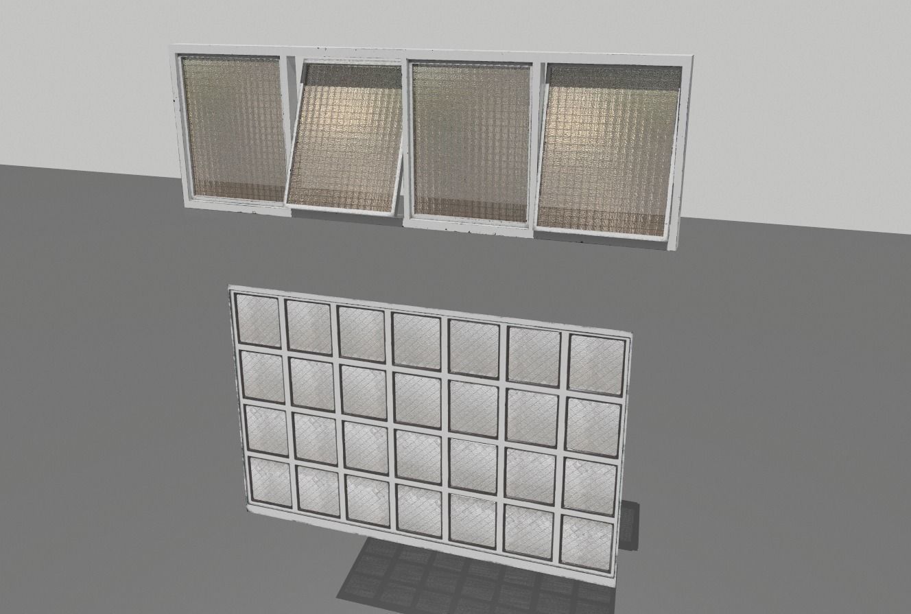 Factory windows pack 1 Low-poly 3D model_8