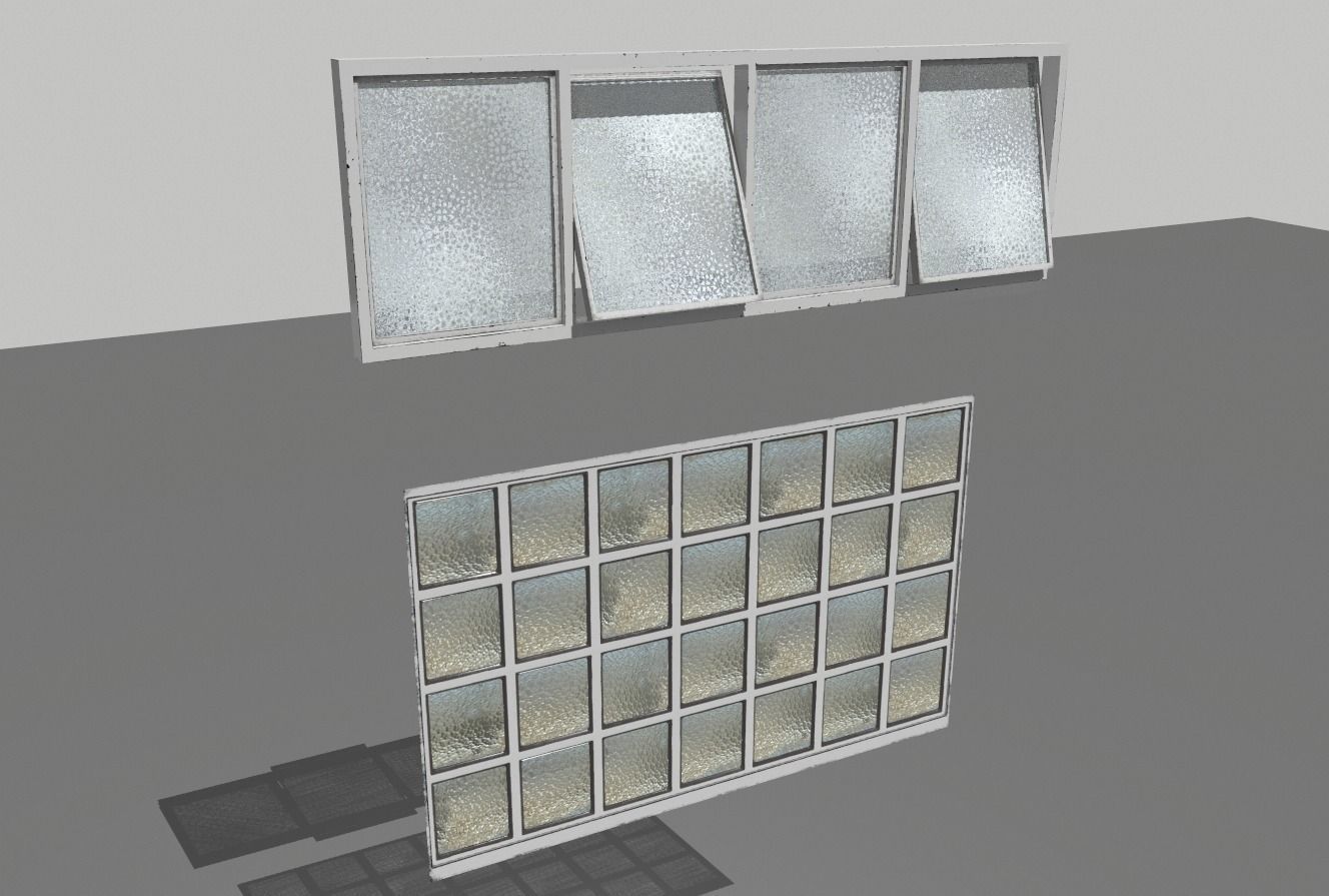 Factory windows pack 1 Low-poly 3D model_13