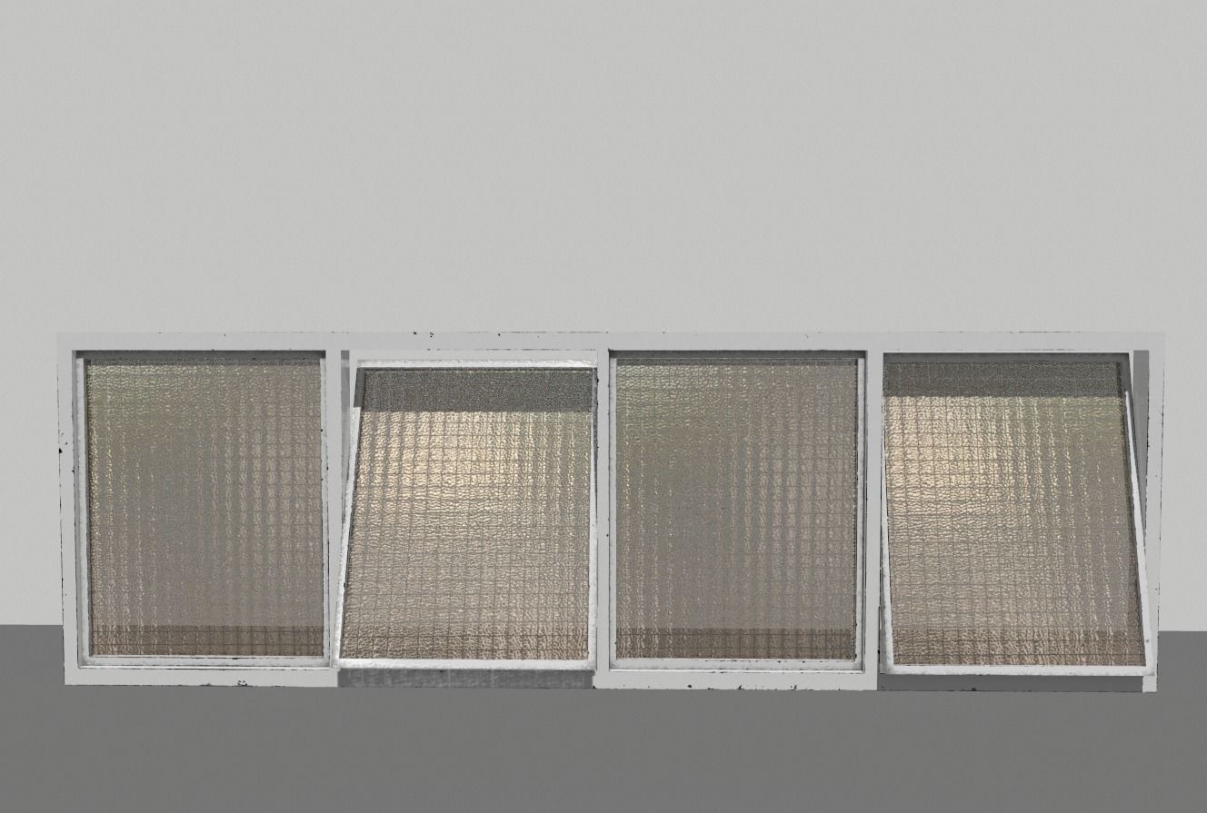 Factory windows pack 1 Low-poly 3D model_11