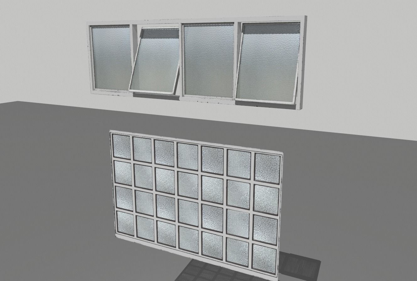 Factory windows pack 1 Low-poly 3D model_16