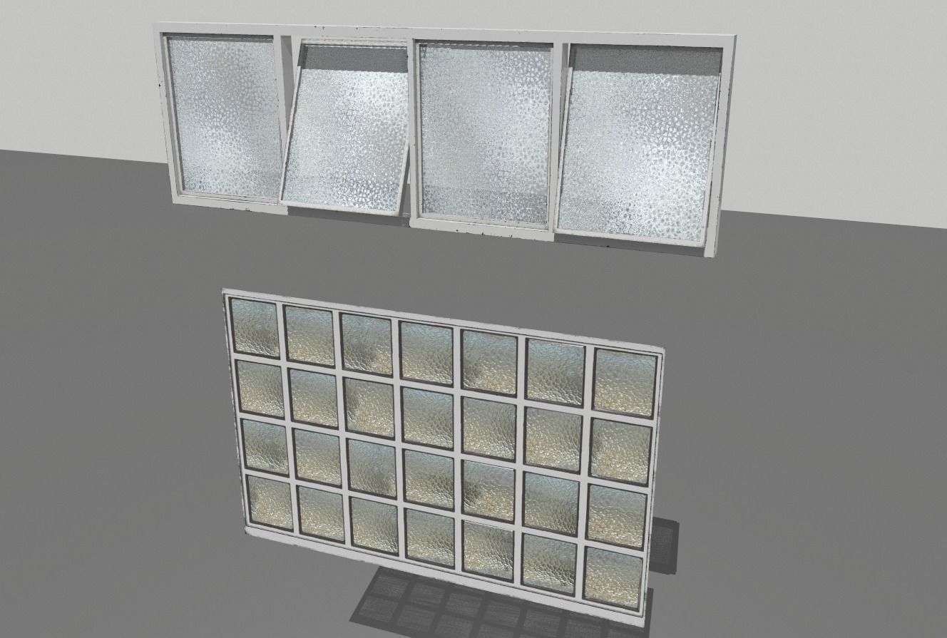 Factory windows pack 1 Low-poly 3D model_12