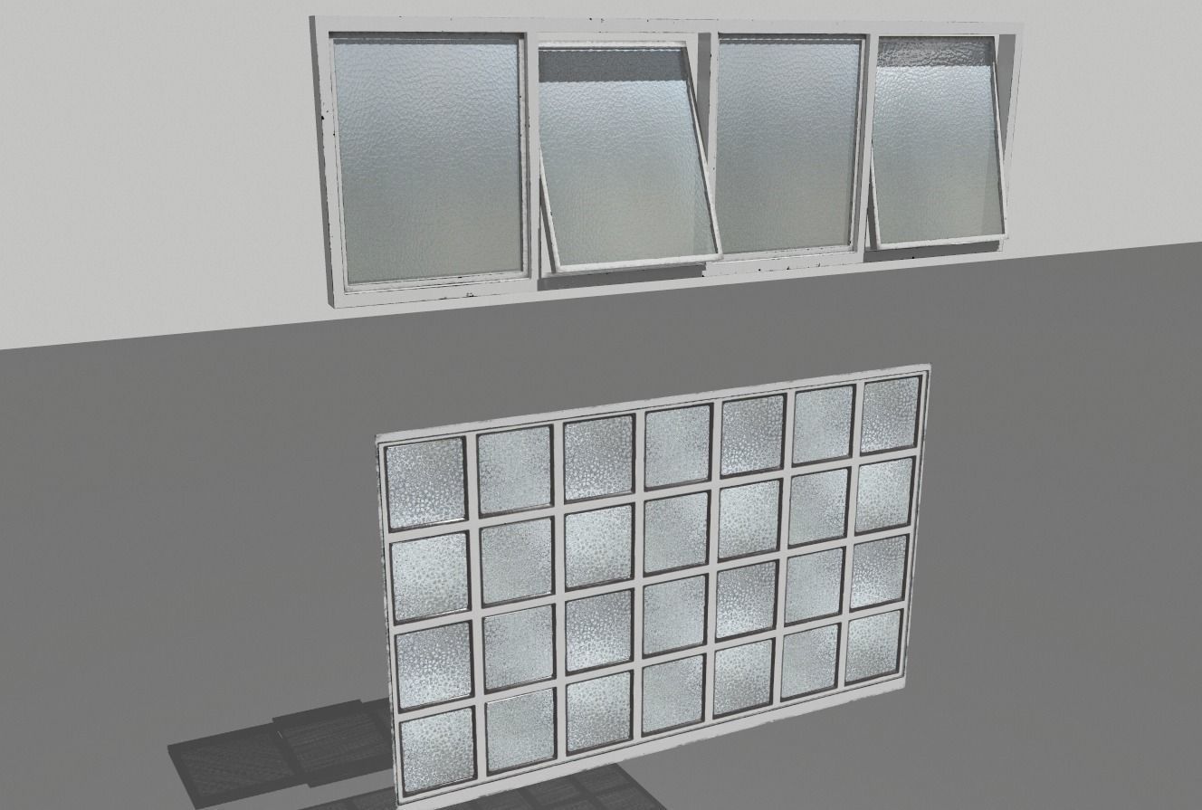 Factory windows pack 1 Low-poly 3D model_17