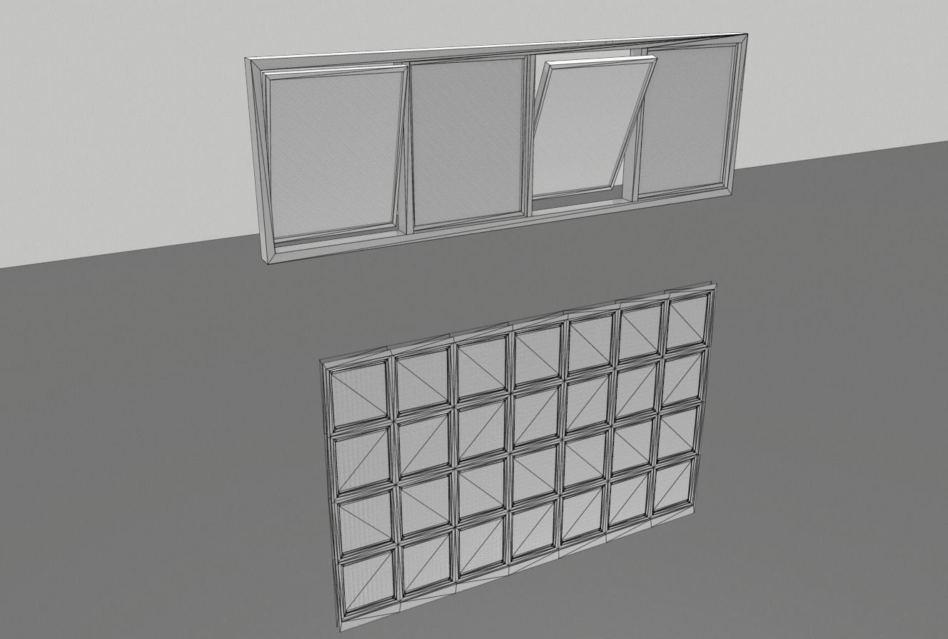 Factory windows pack 1 Low-poly 3D model_21