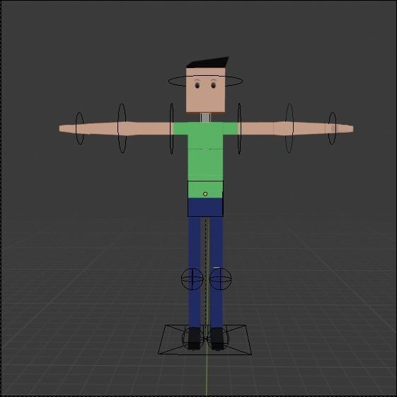 character cube rigged Low-poly 3D model_4