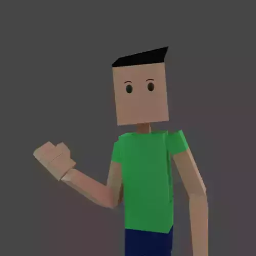 character cube rigged Low-poly 3D model