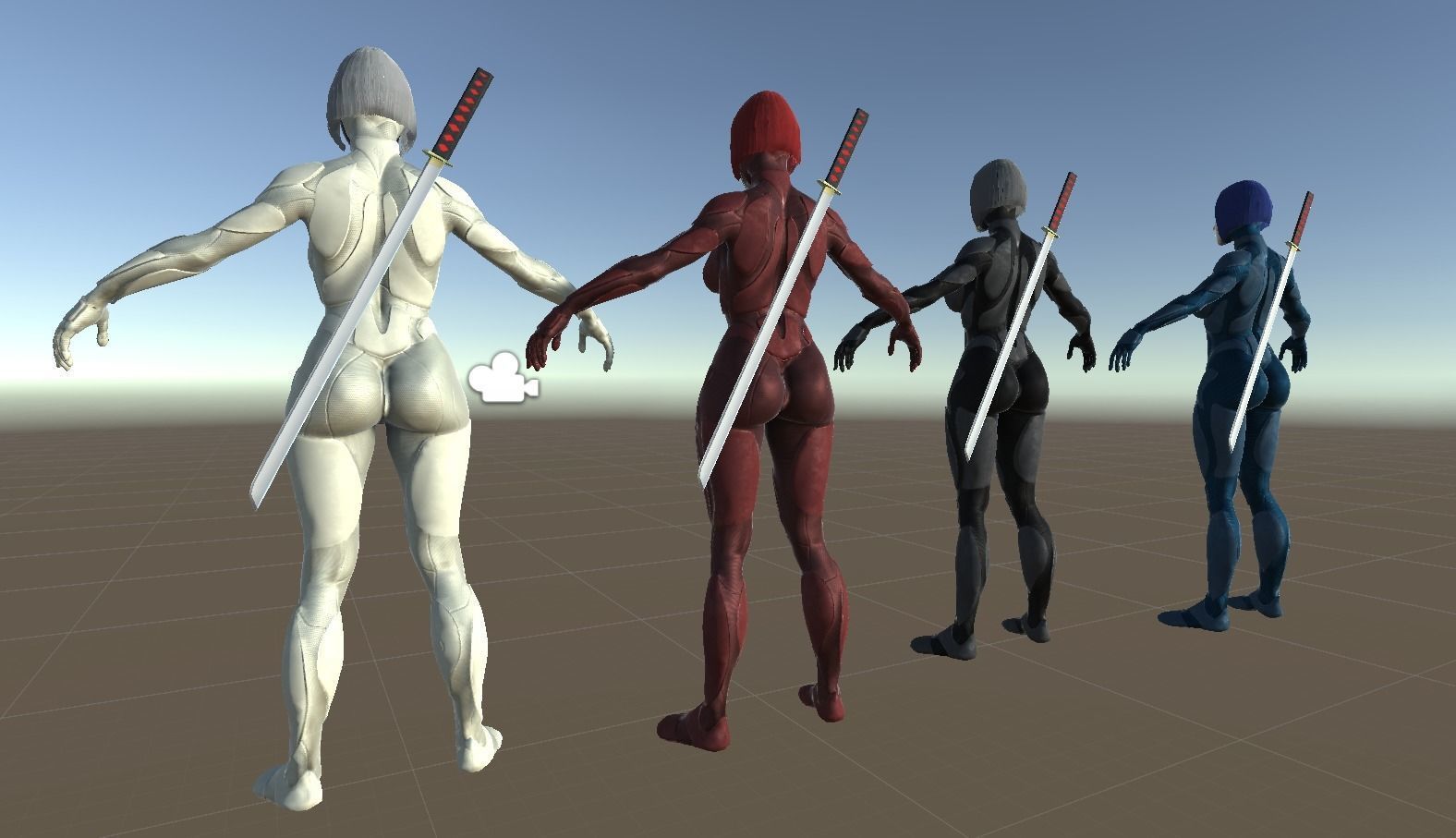 Android Geisha Low-poly 3D model_17