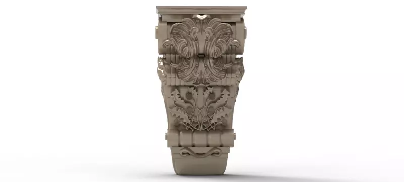 Capitals ornate pillar with carvings 3D print model