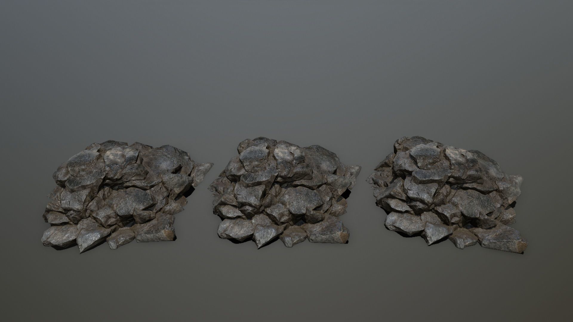 cliff rock set Low-poly 3D model_34