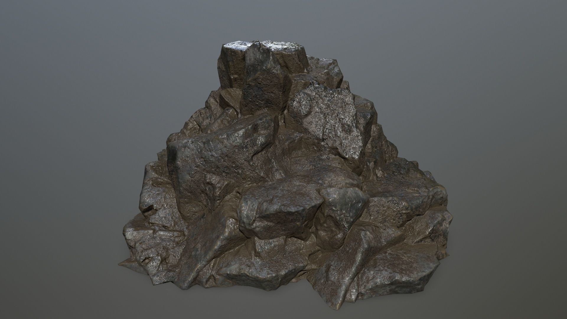cliff rock set Low-poly 3D model_9