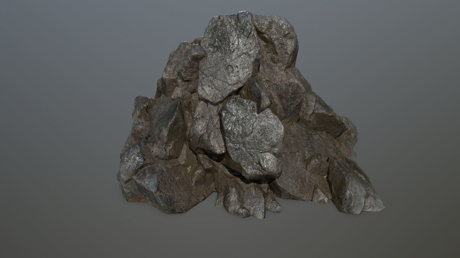 cliff rock set Low-poly 3D model_17