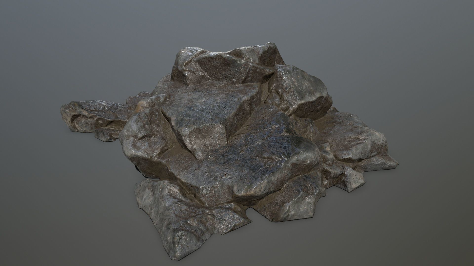 cliff rock set Low-poly 3D model_24