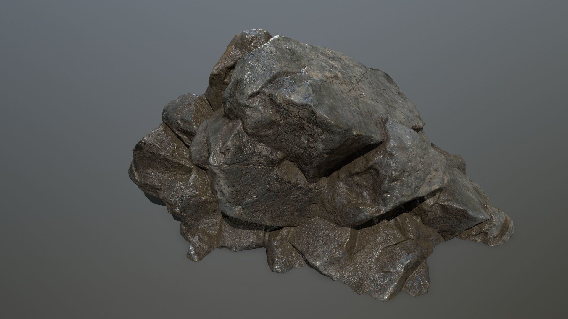 cliff rock set Low-poly 3D model_13