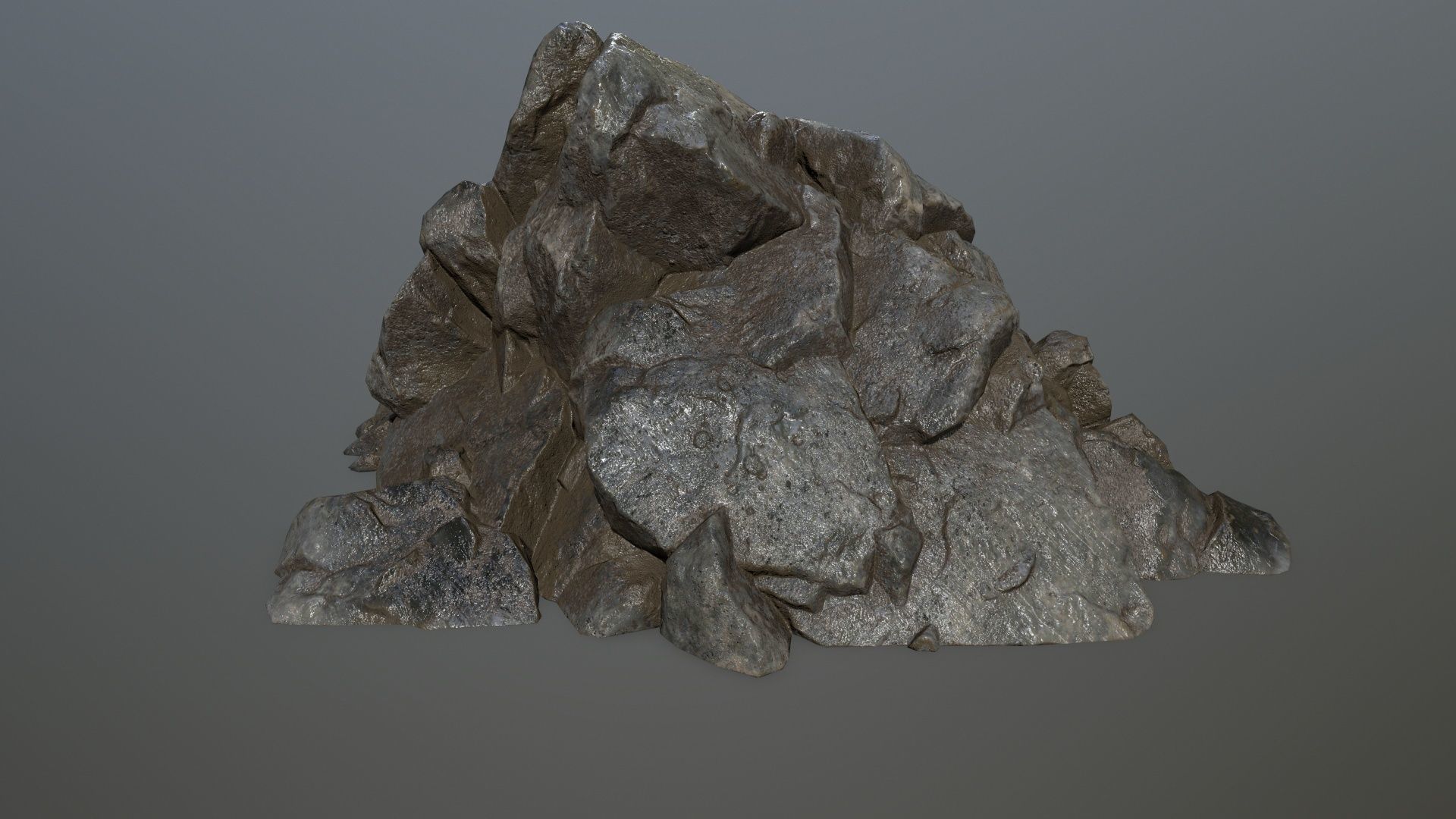 cliff rock set Low-poly 3D model_16