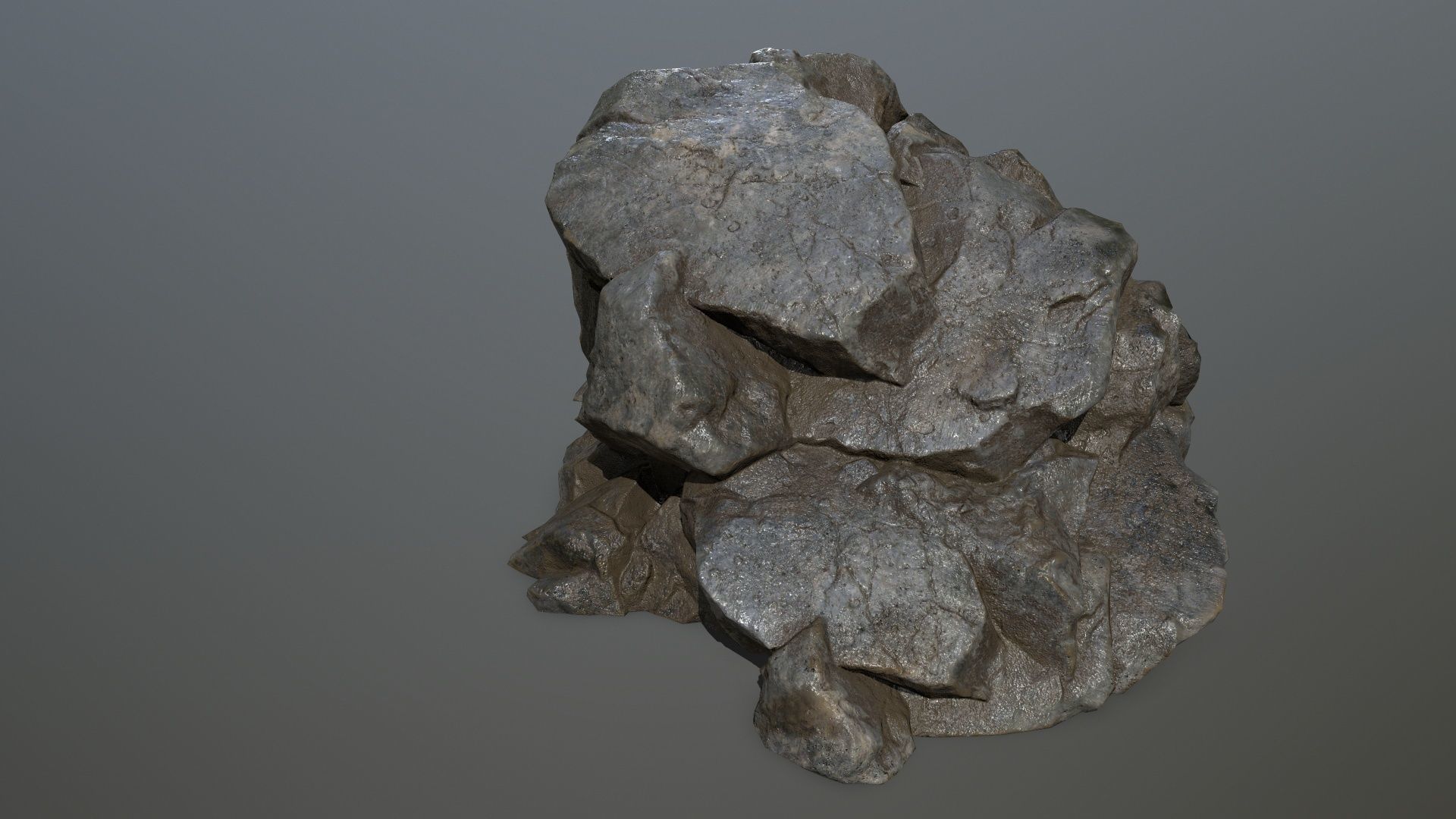 cliff rock set Low-poly 3D model_12