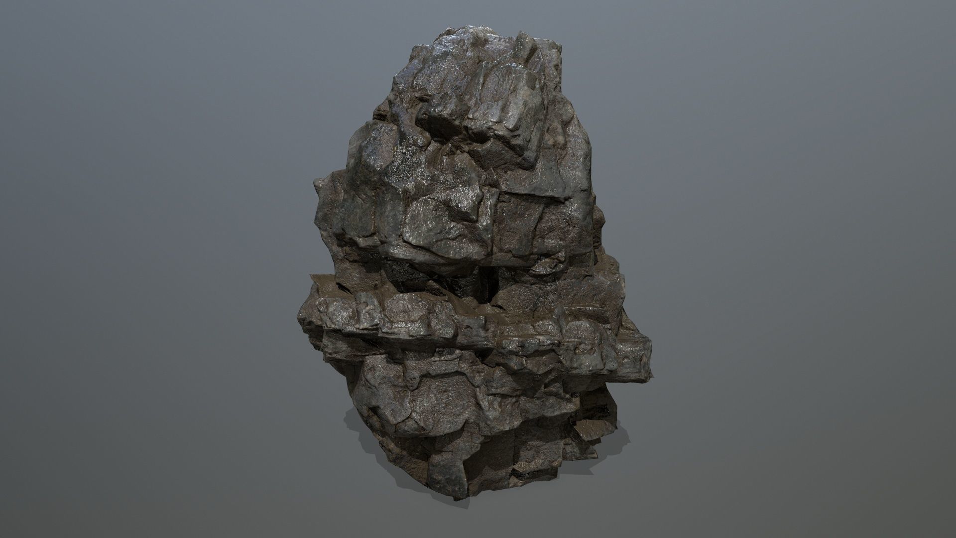 cliff rock set Low-poly 3D model_30