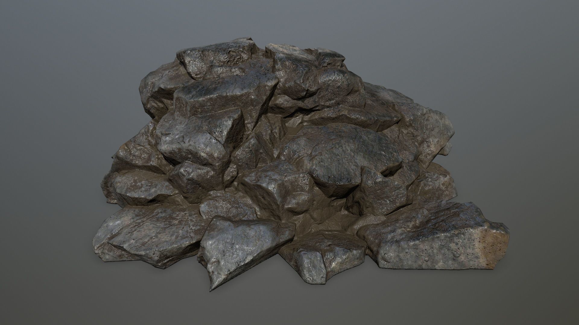 cliff rock set Low-poly 3D model_26