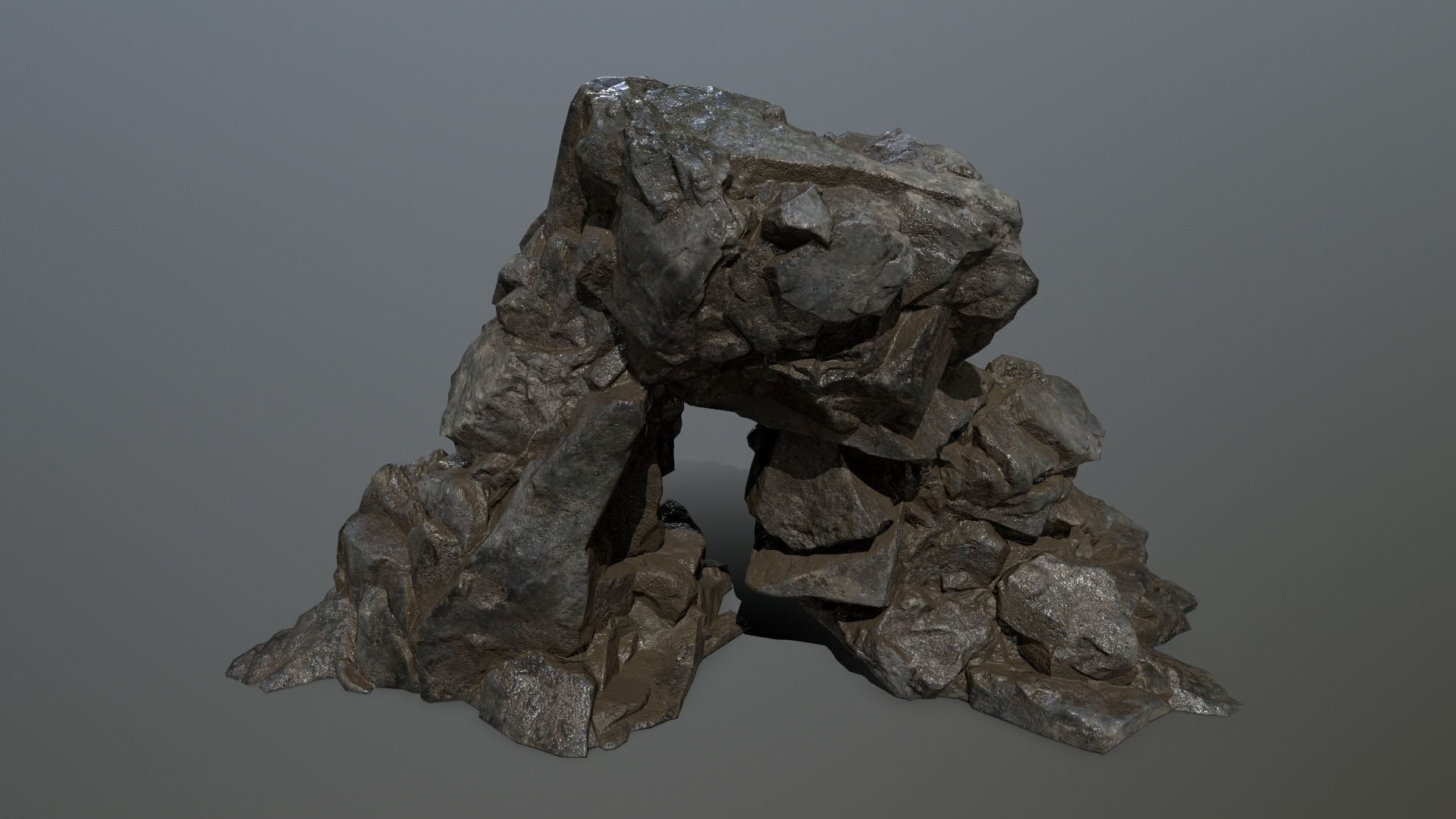 cliff rock set Low-poly 3D model_18