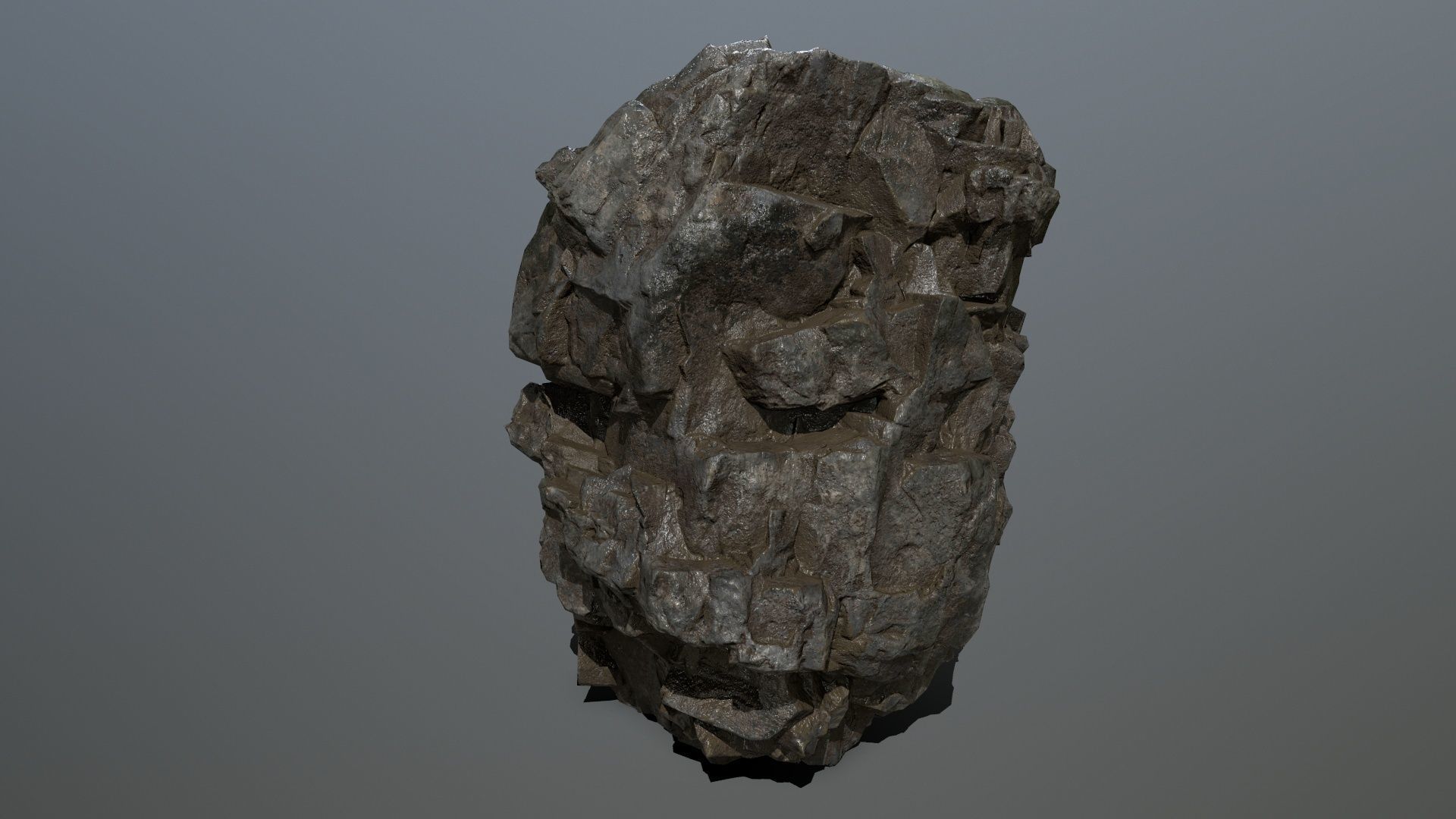 cliff rock set Low-poly 3D model_29