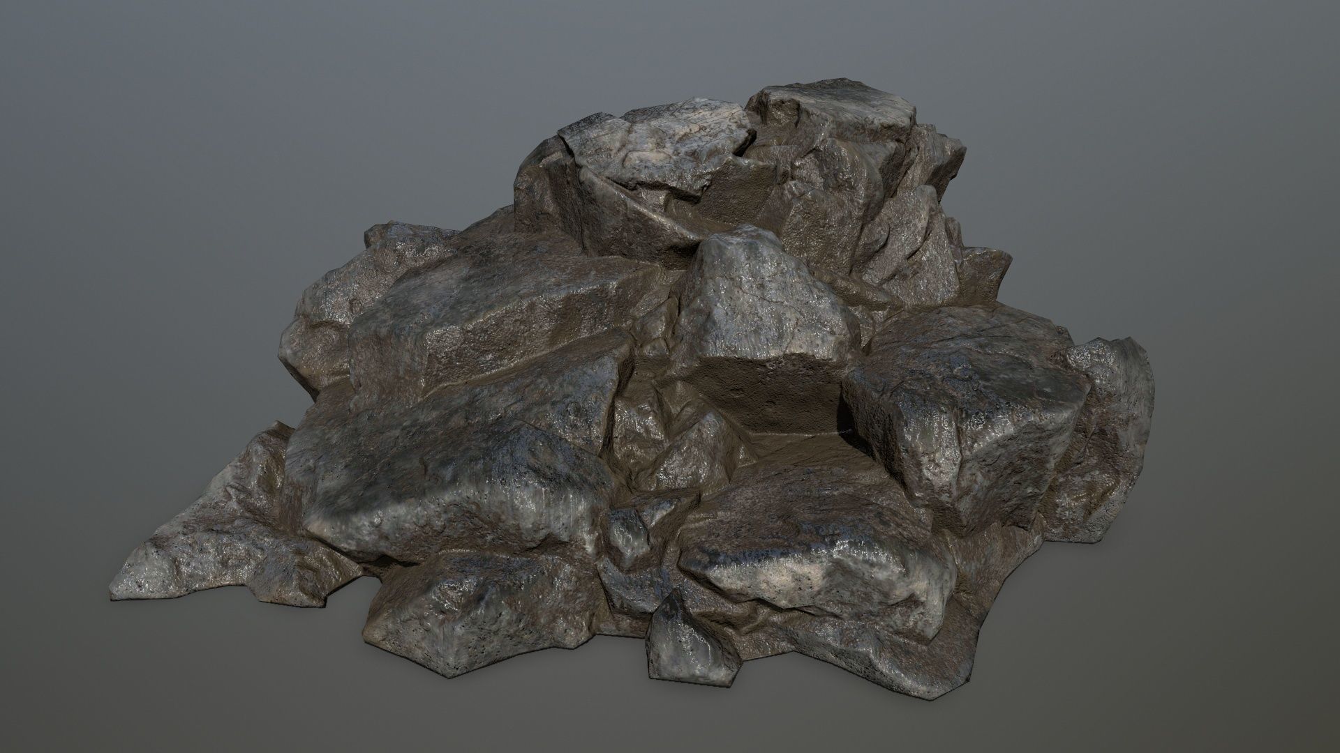 cliff rock set Low-poly 3D model_28