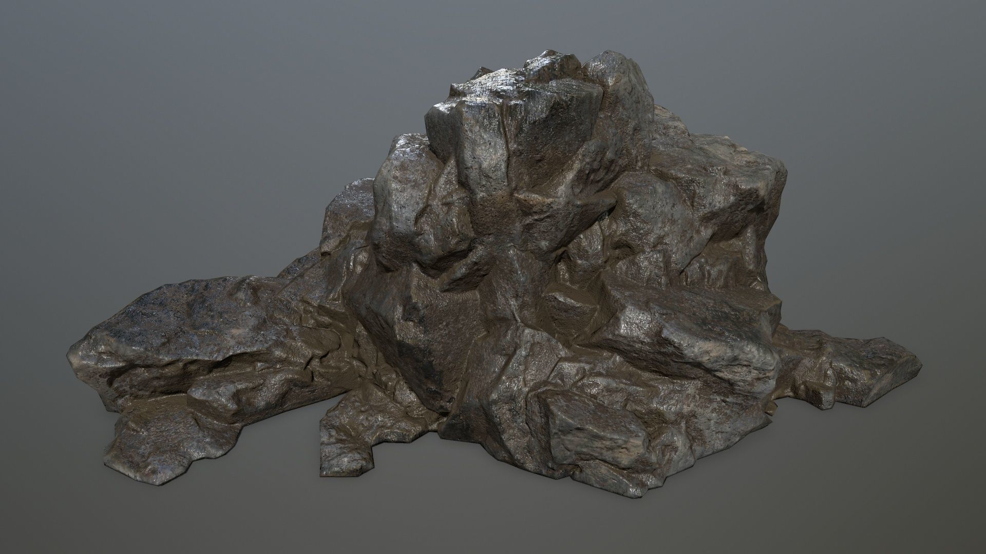 cliff rock set Low-poly 3D model_10