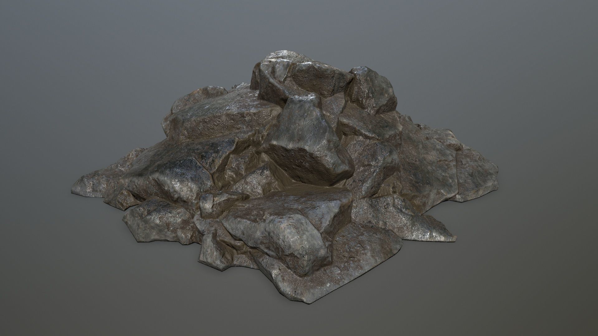 cliff rock set Low-poly 3D model_25