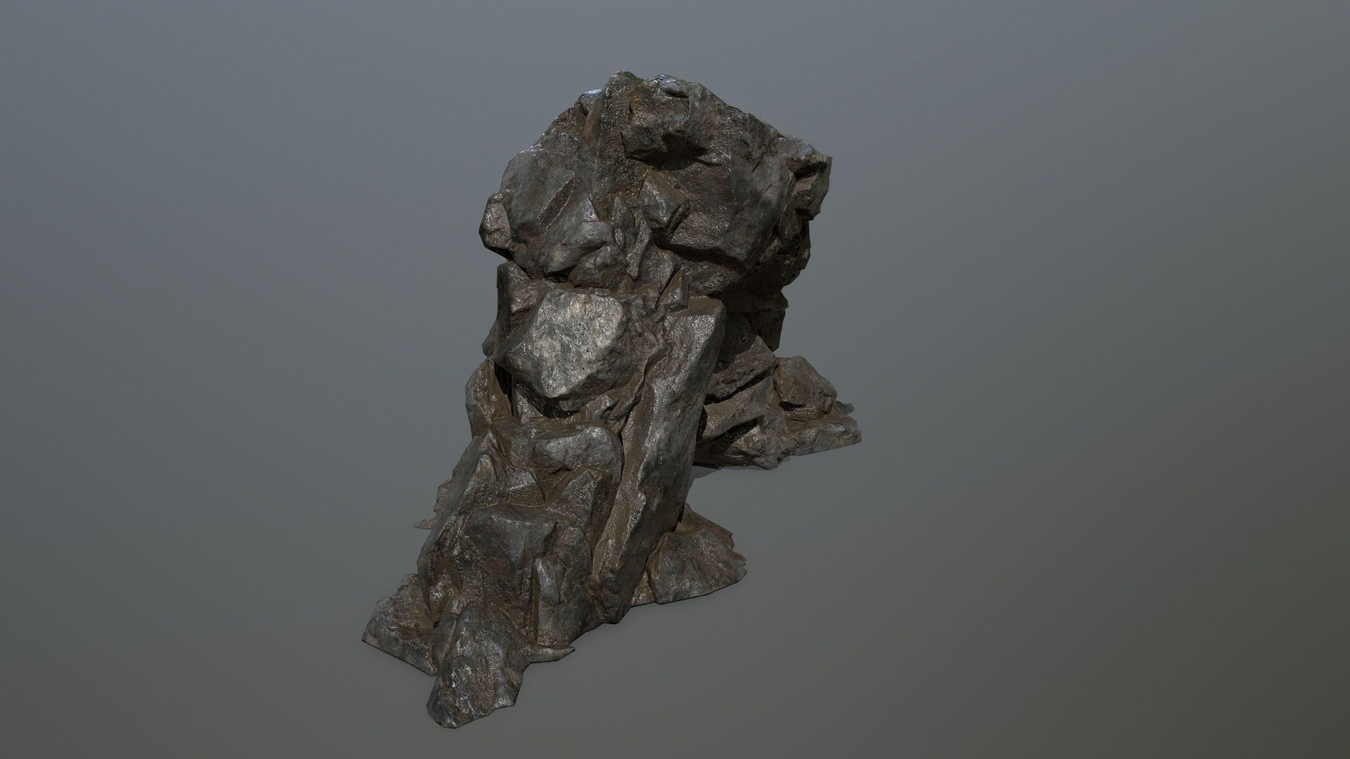 cliff rock set Low-poly 3D model_19