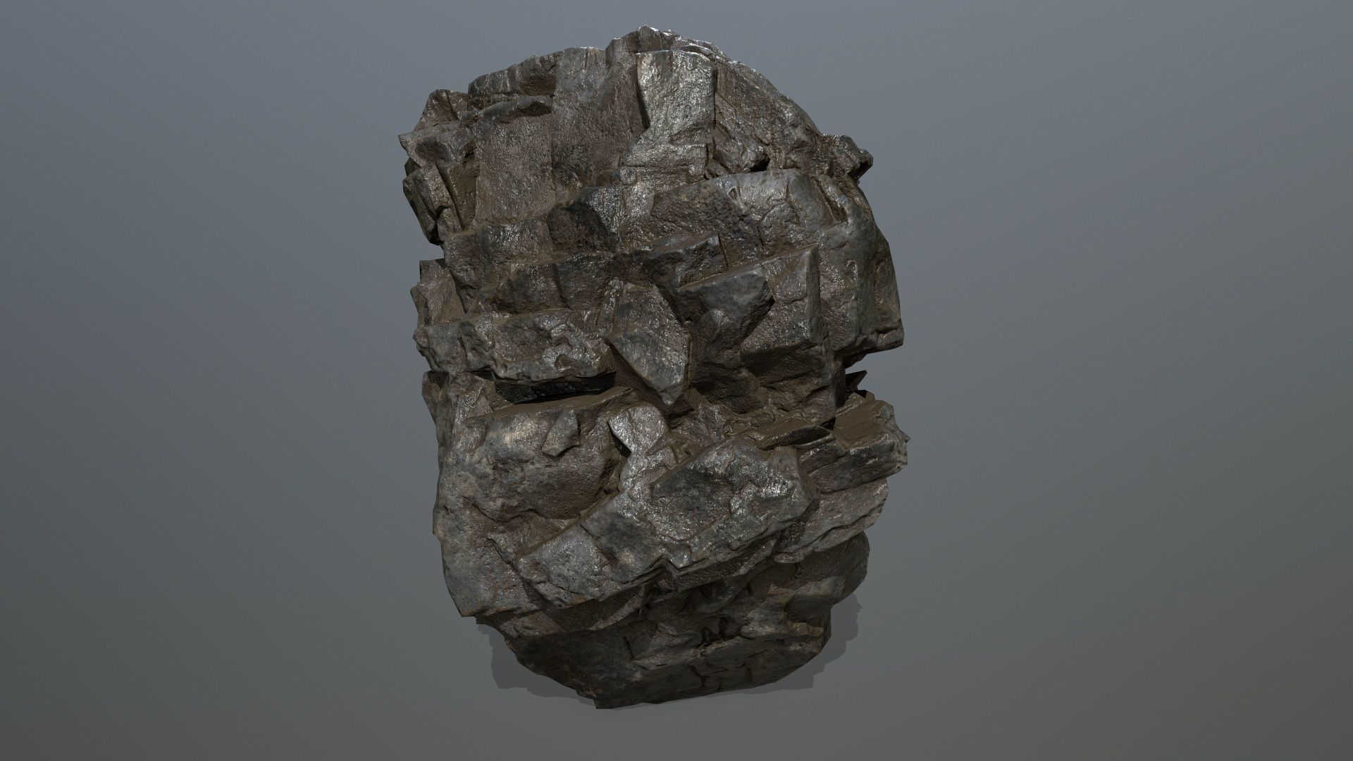cliff rock set Low-poly 3D model_31