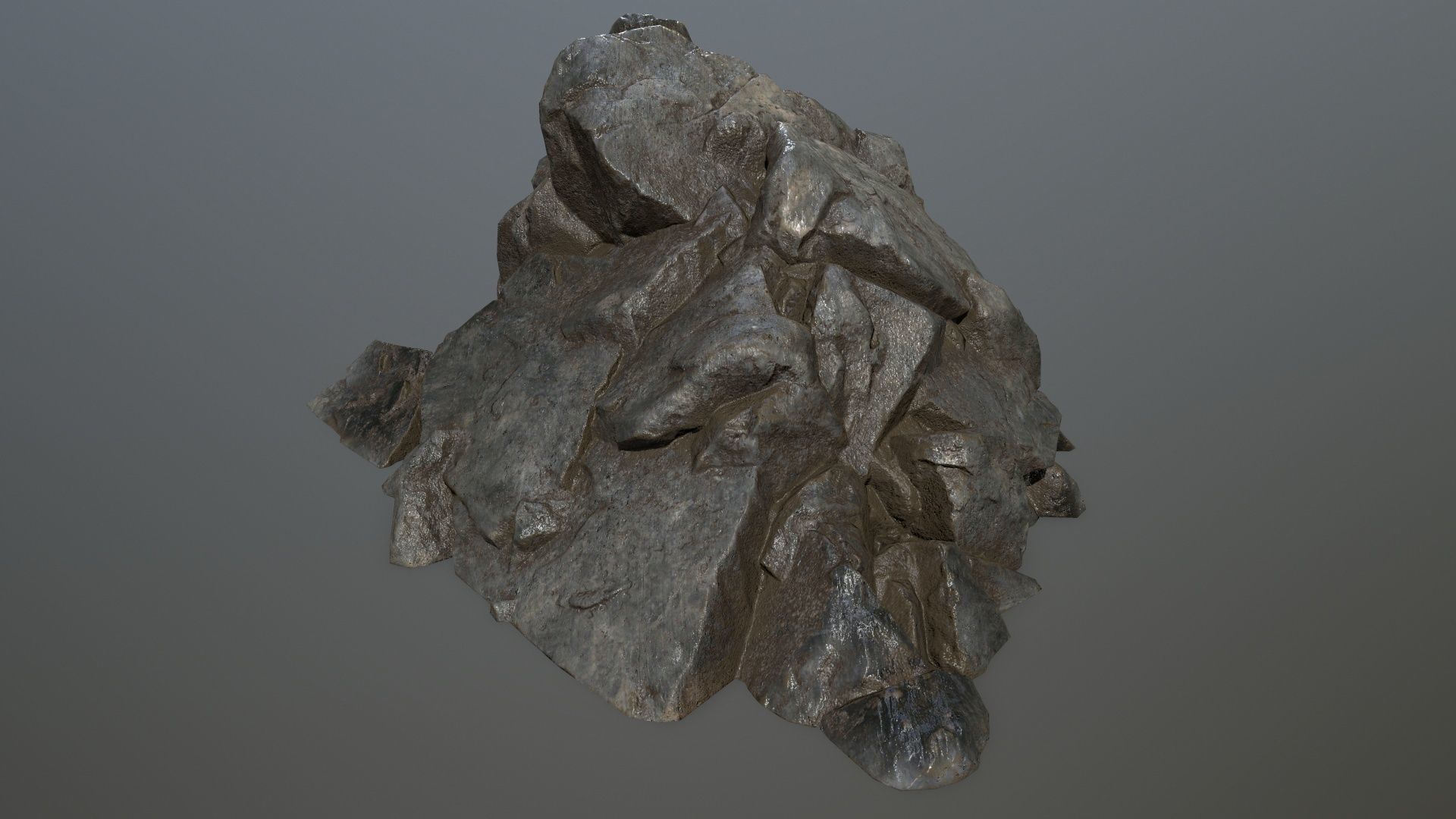 cliff rock set Low-poly 3D model_15