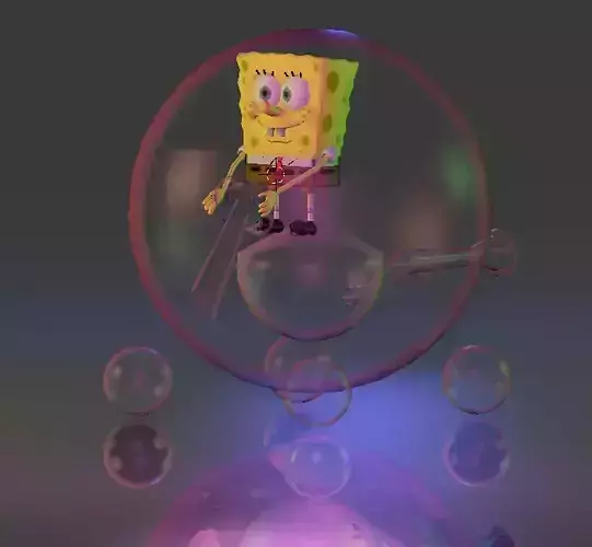 Bubble Car Spongebob Squarepants Low-poly 3D model