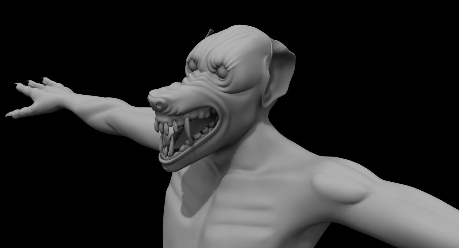 dog flying ghost 3d model 3D model_3