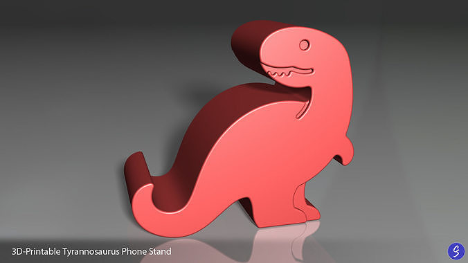 Dinosaur Phone Stands 3D print model 5