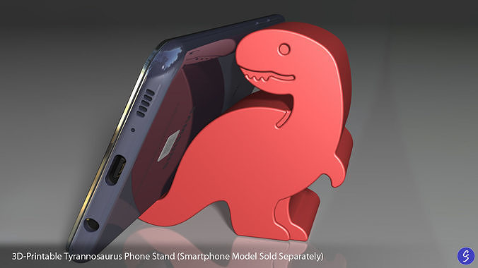 Dinosaur Phone Stands 3D print model 2