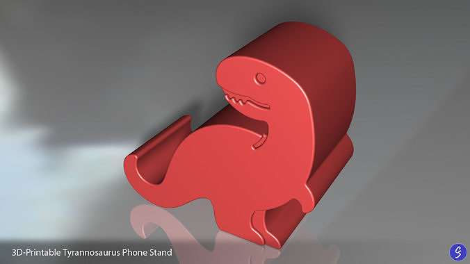 Dinosaur Phone Stands 3D print model 7