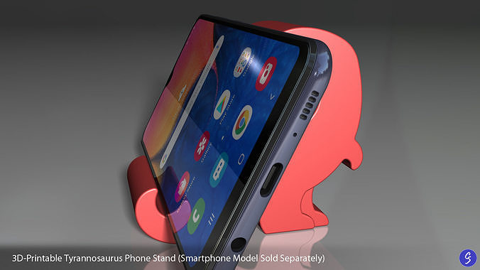Dinosaur Phone Stands 3D print model 4