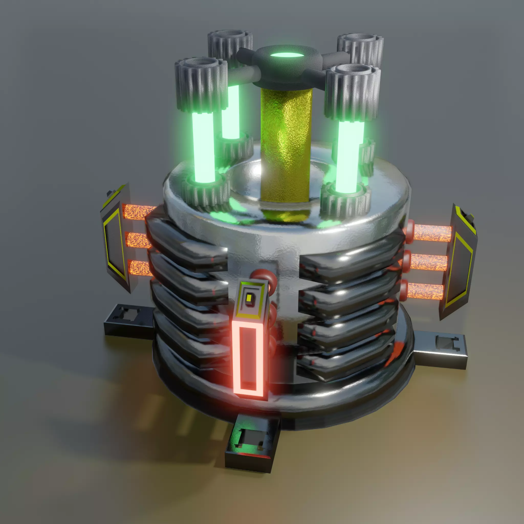 Sci fi bomb Low-poly 3D model_0