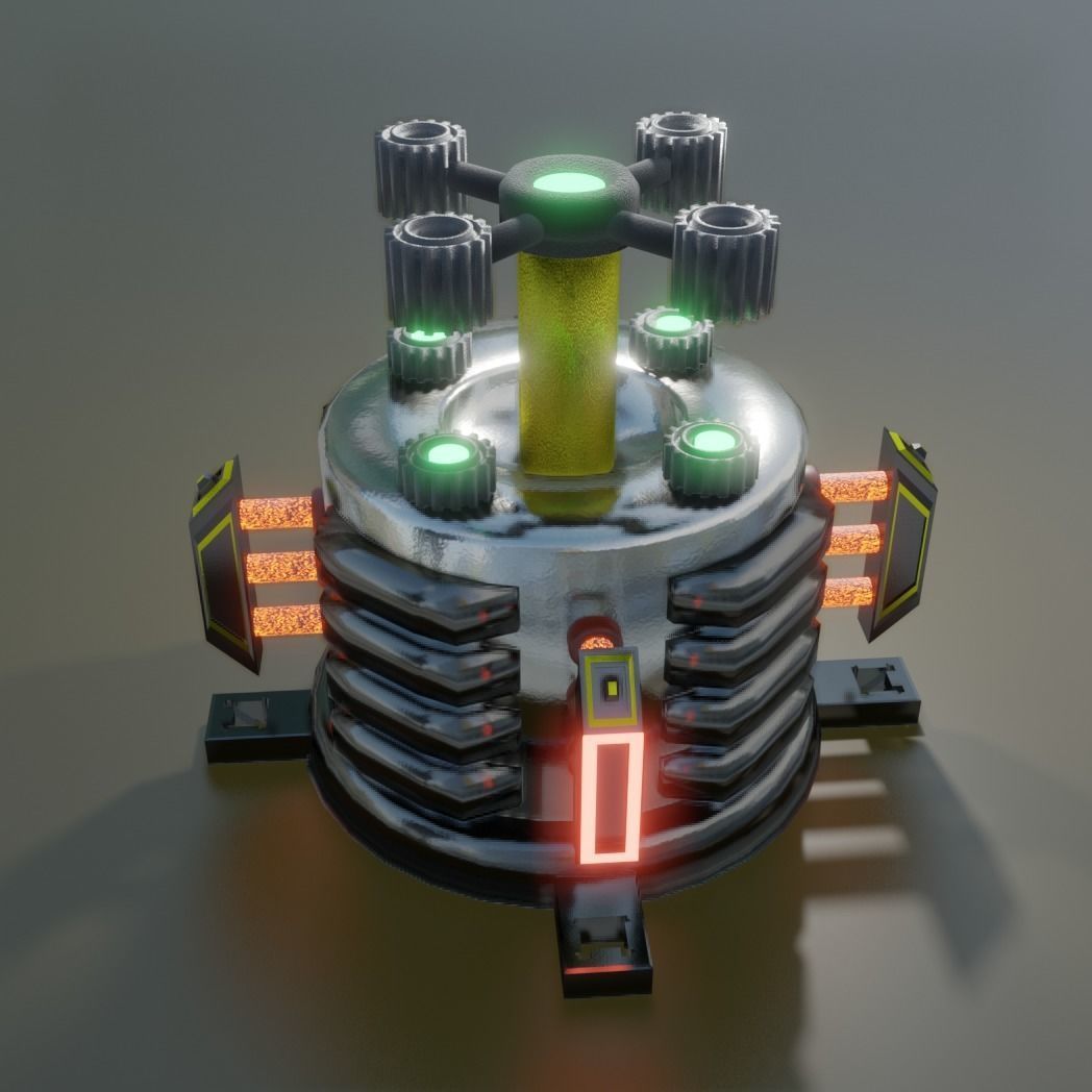 Sci fi bomb Low-poly 3D model_1
