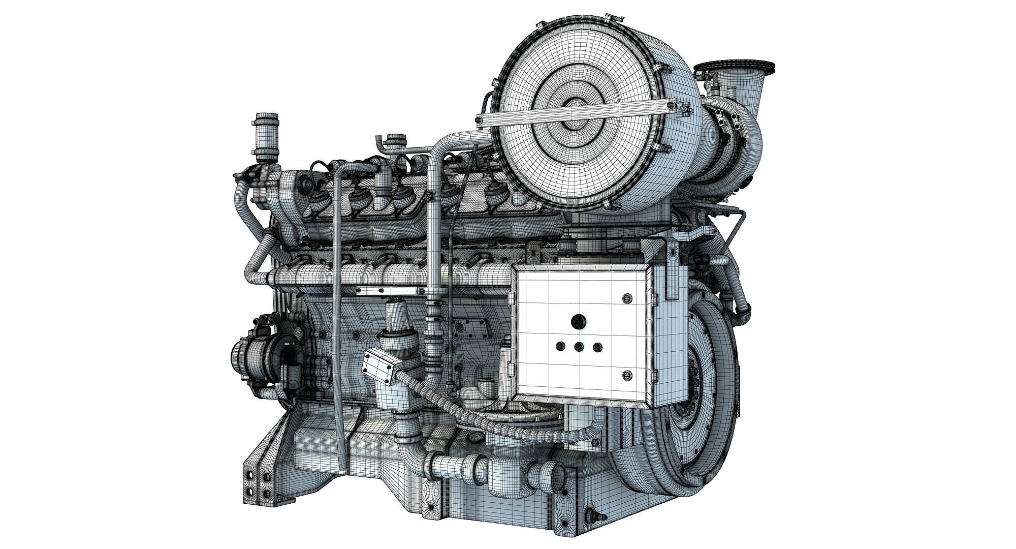 Generator  Industrial Engine 3D model_16