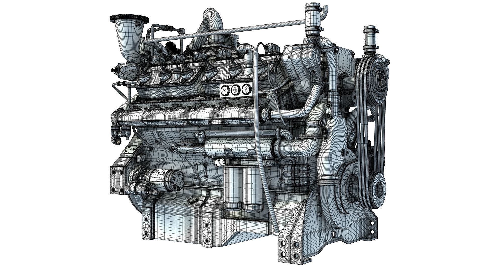 Generator  Industrial Engine 3D model_15