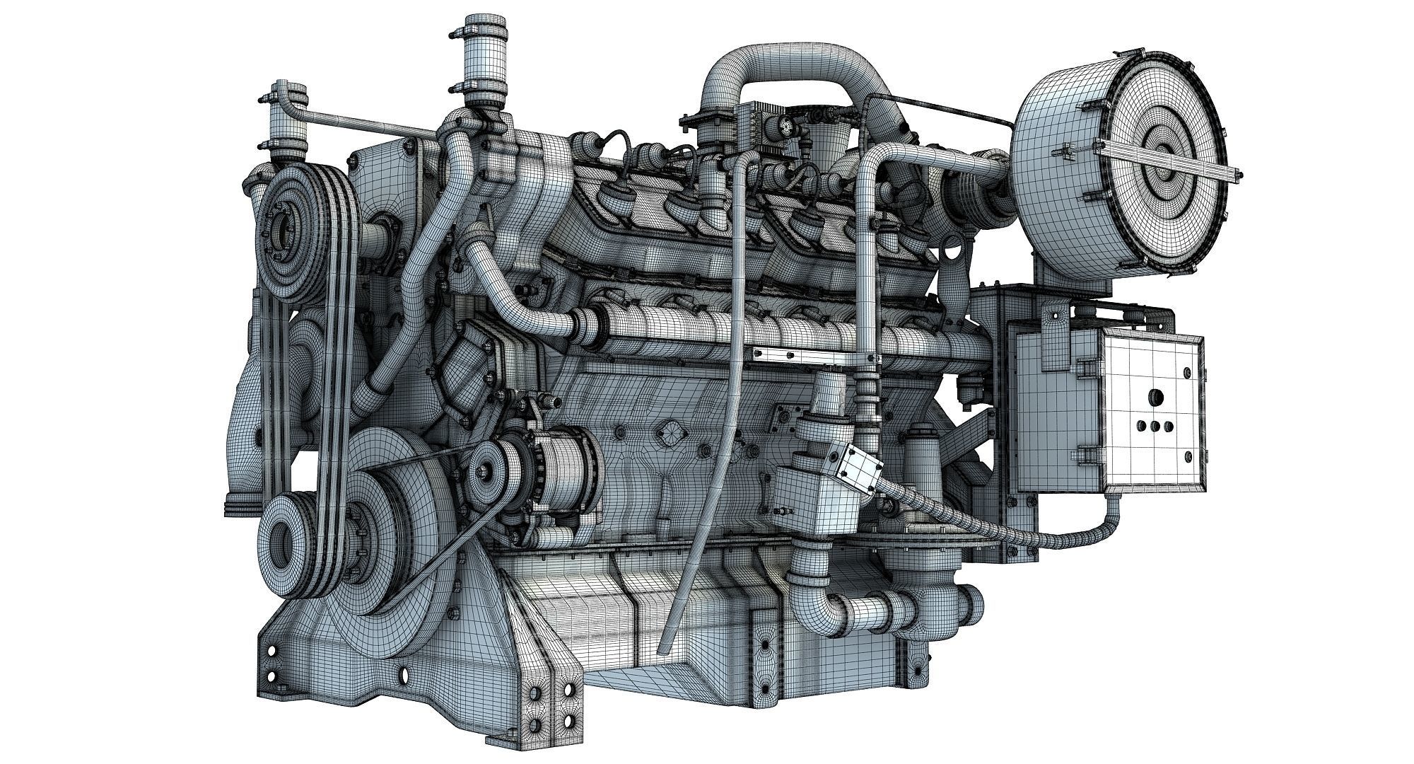 Generator  Industrial Engine 3D model_14