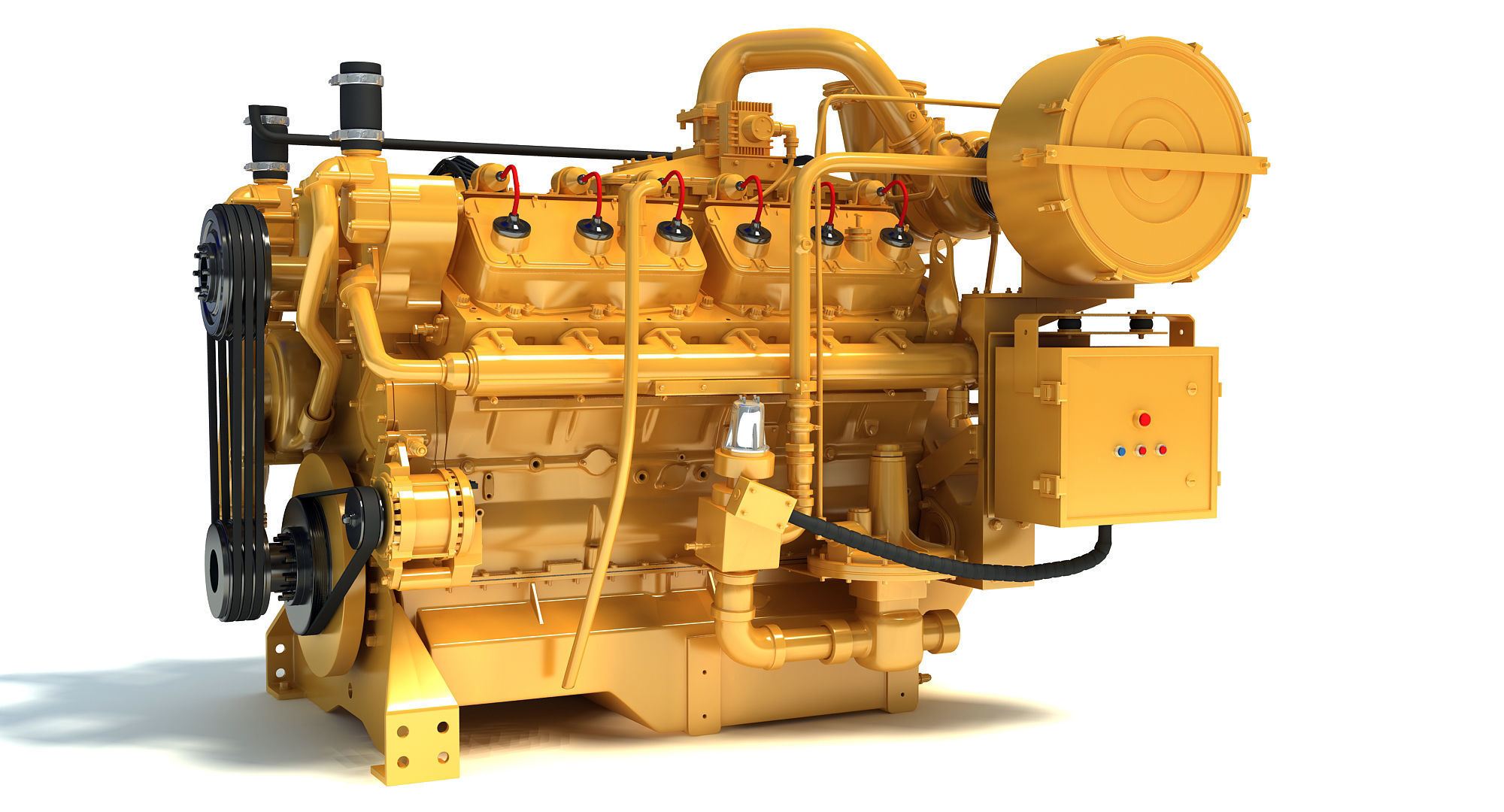 Generator  Industrial Engine 3D model_9