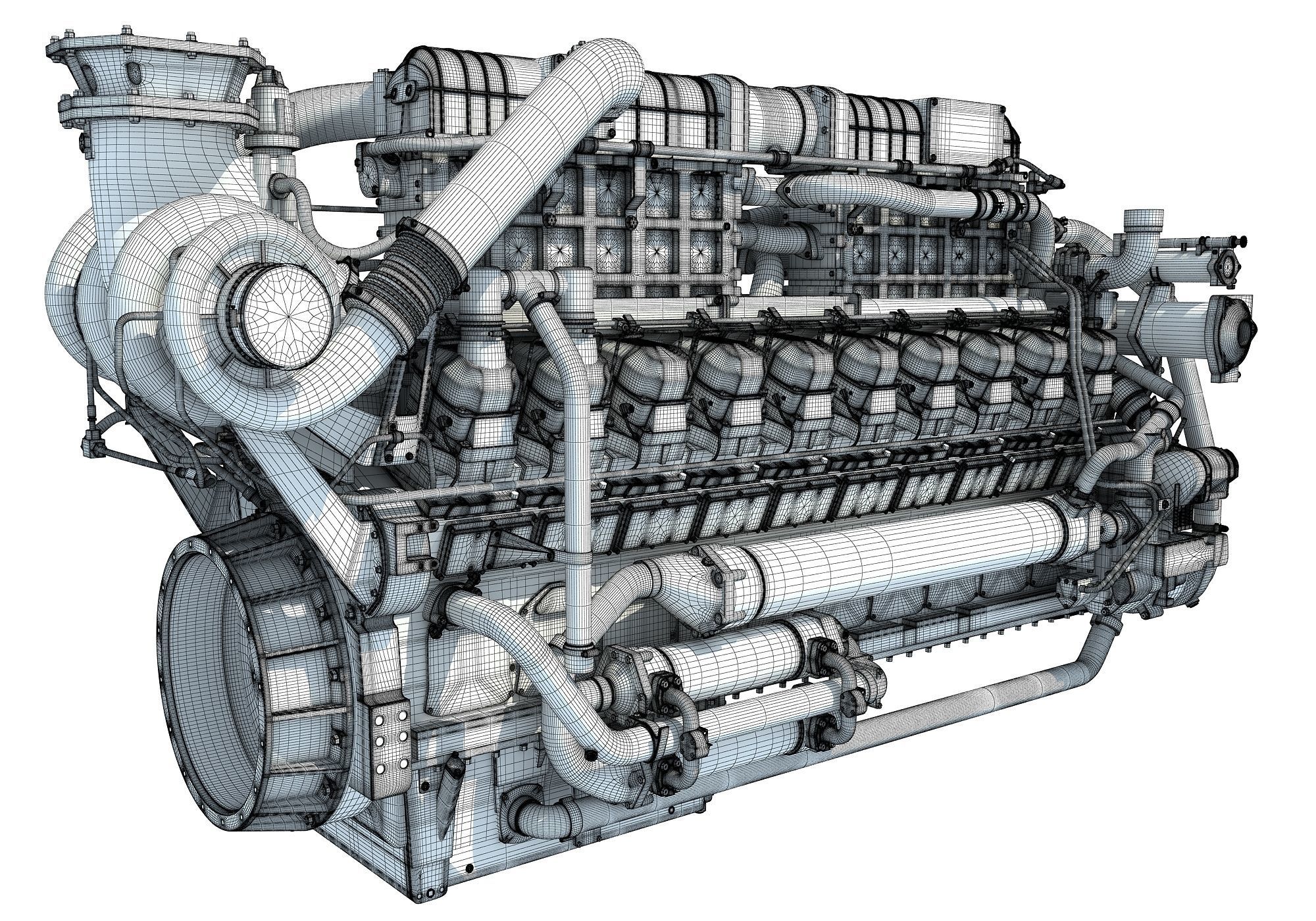 20 Cylinders Engine 3D model_15