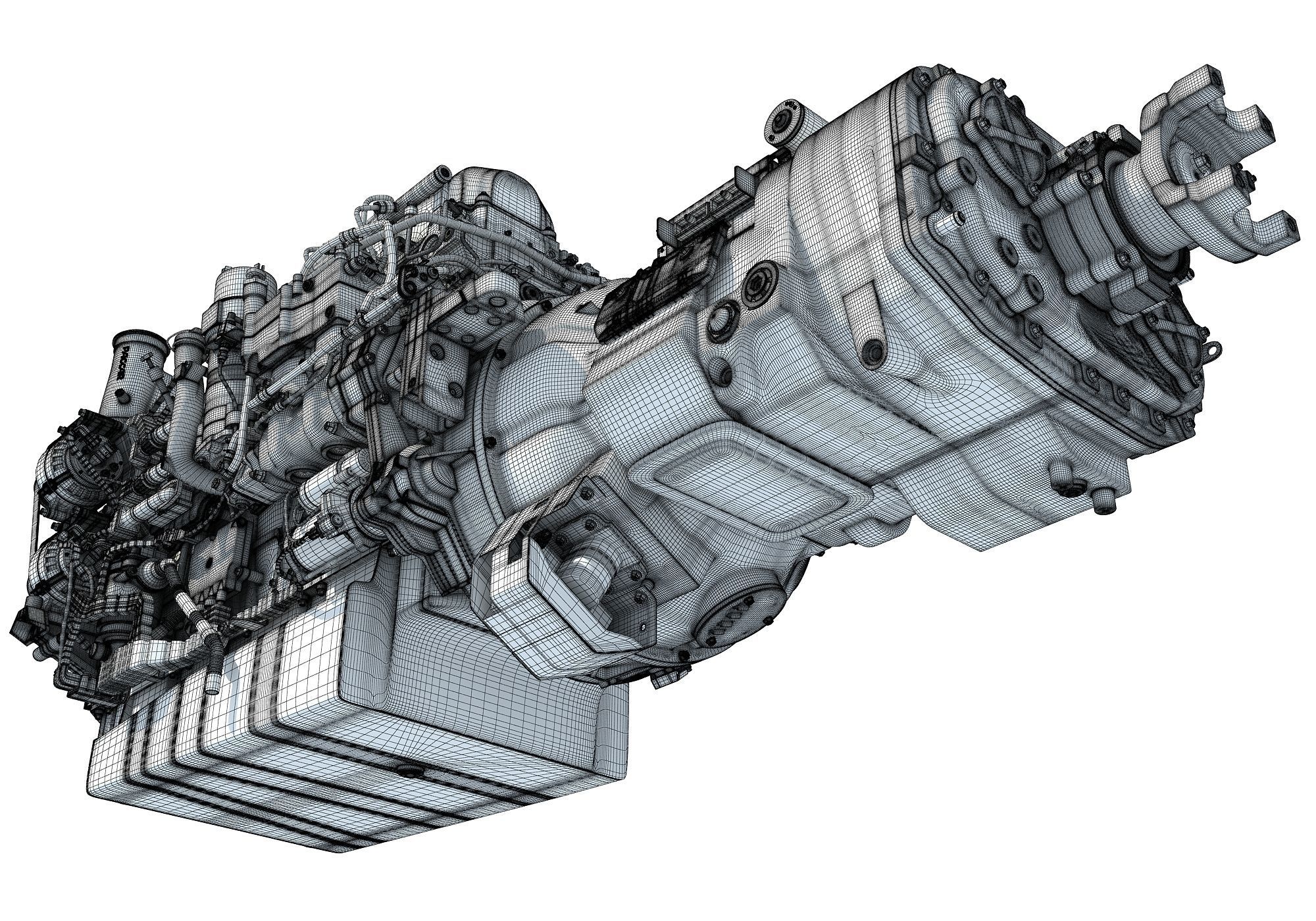 Powertrain Diesel Engine  3D model_22