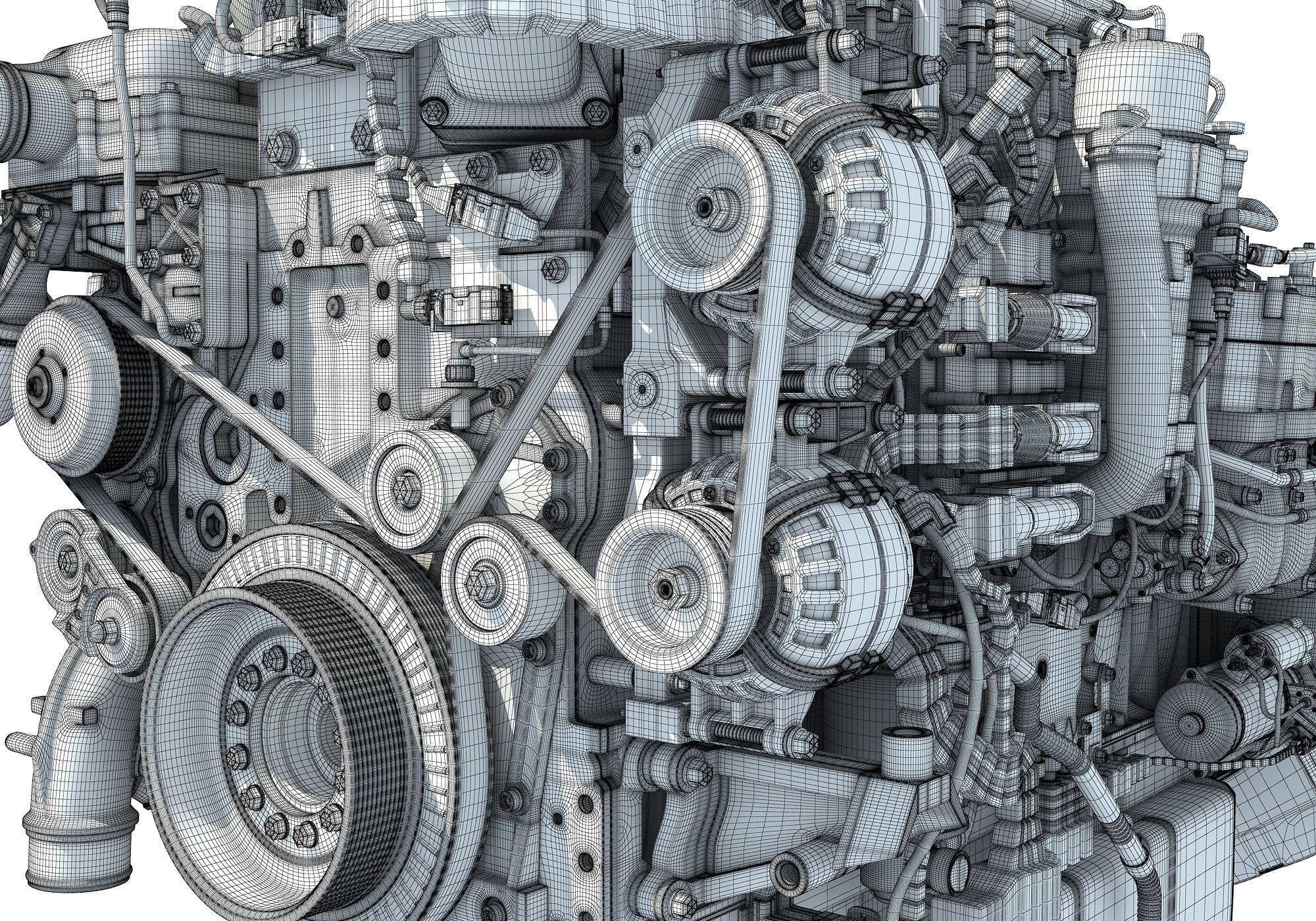 Powertrain Diesel Engine  3D model_18