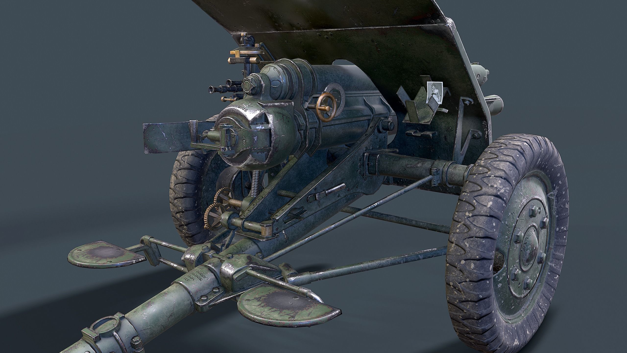 QF 18-Pounder Gun Low-poly 3D model_6