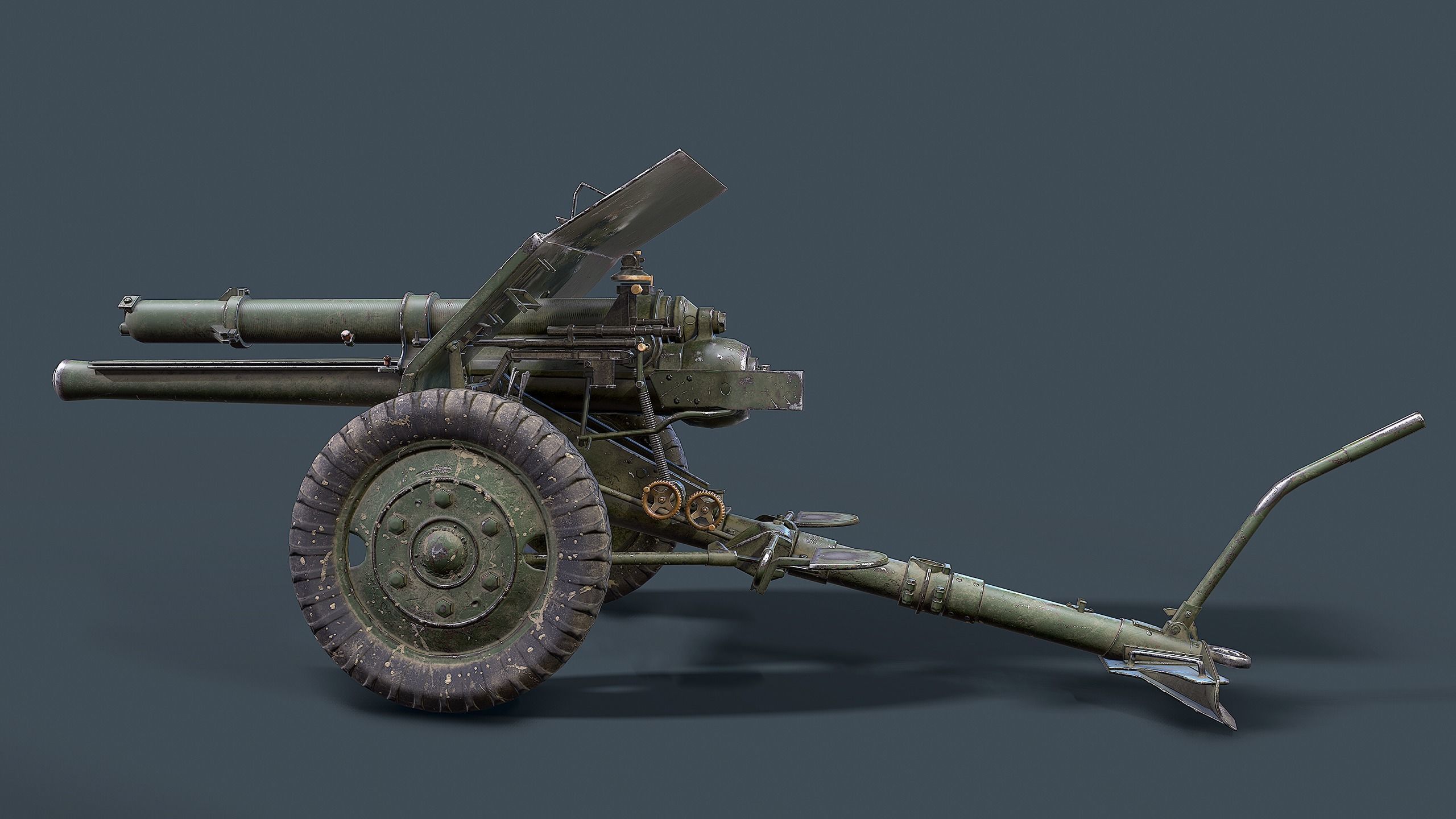 QF 18-Pounder Gun Low-poly 3D model_7