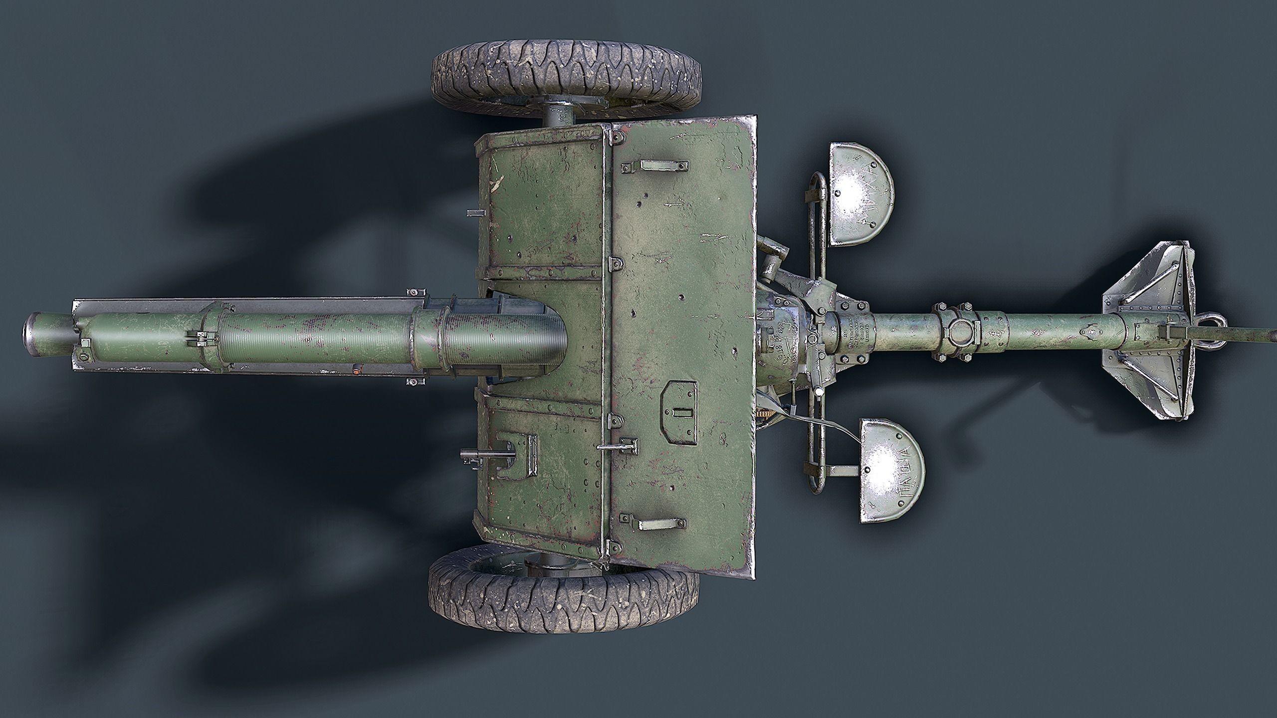 QF 18-Pounder Gun Low-poly 3D model_8