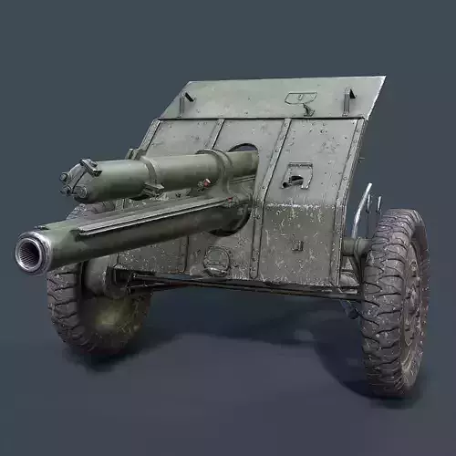 QF 18-Pounder Gun Low-poly 3D model