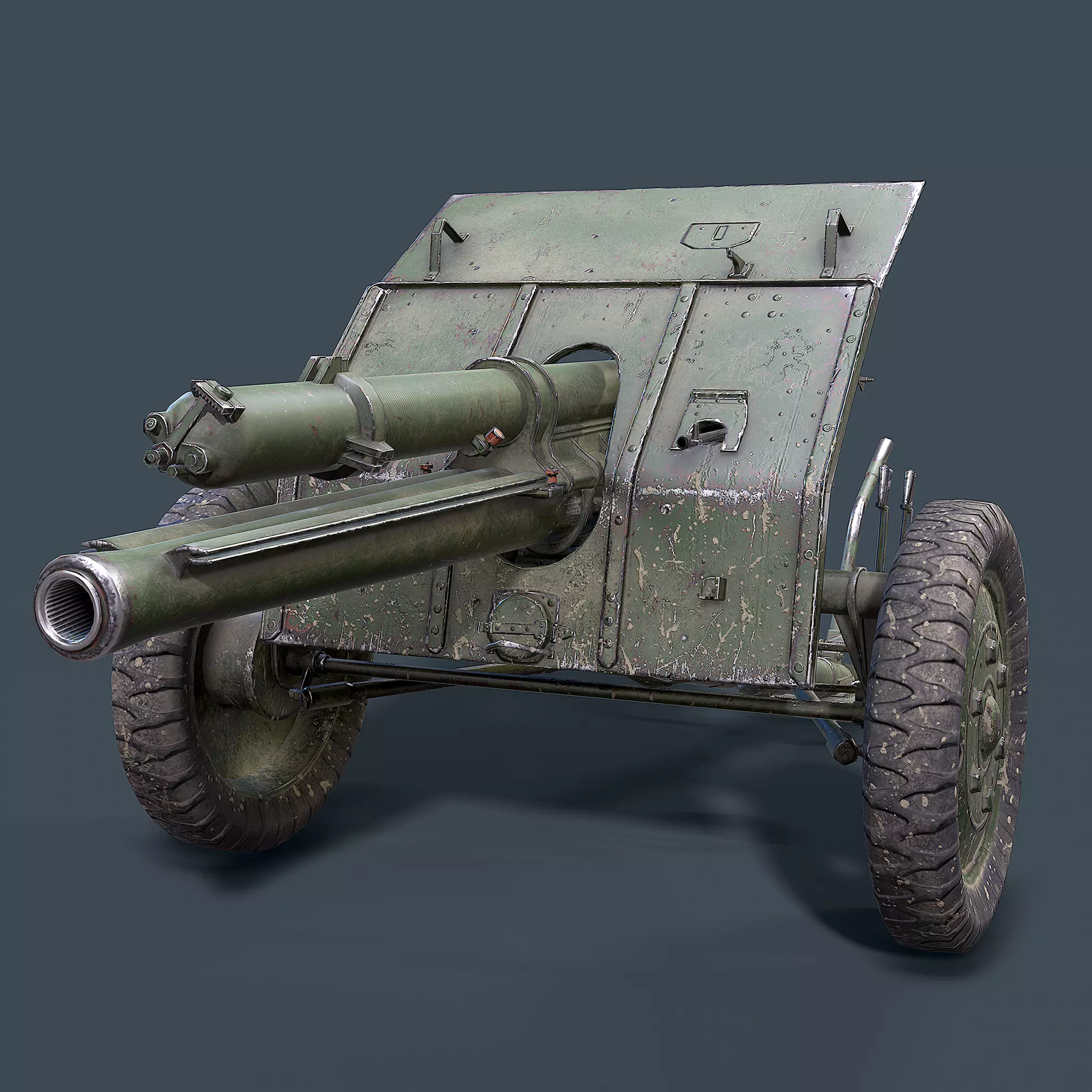 QF 18-Pounder Gun Low-poly 3D model_0